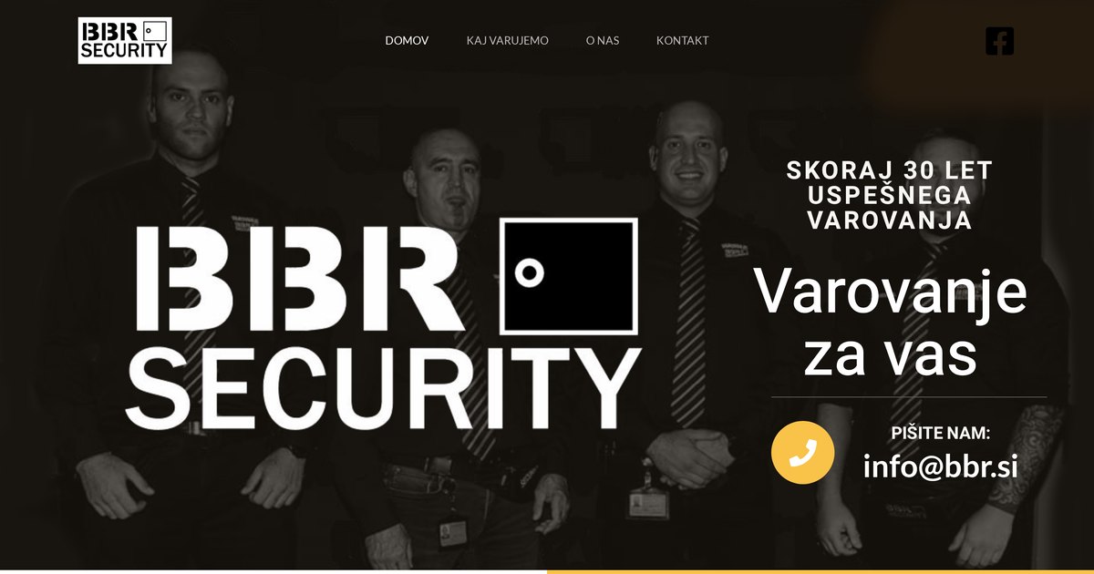 Website preview of bbr.si